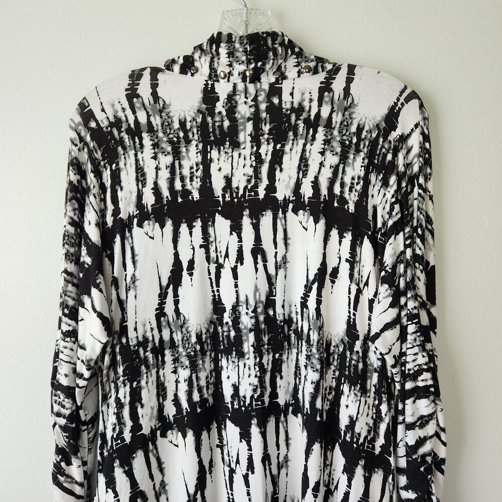 Alberto Makali Cardigan Women's L Black White Black Abstract Beaded Whimsigoth - Picture 8 of 15
